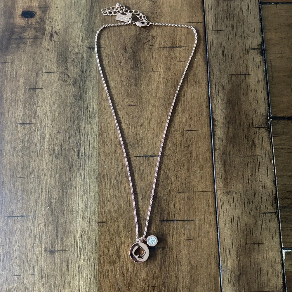 Kate Spade Spot the Spade necklace NWOT - rose colored